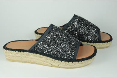 Espadrille à paillette façon mule