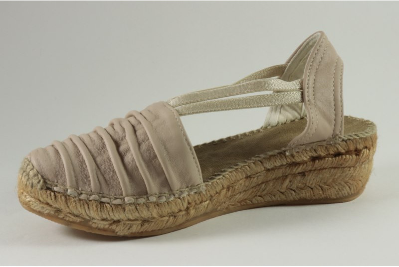 Espadrille avec élastiques cuir froissé