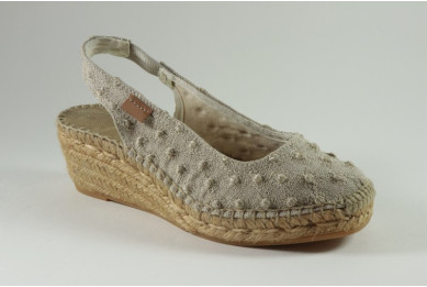 Espadrille sling back en coton pointillé