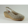 Espadrille sling back en coton pointillé