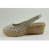 Espadrille sling back en coton pointillé