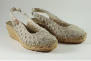 Espadrille sling back en coton pointillé