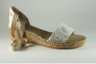 Espadrille femme dentelle à lacet