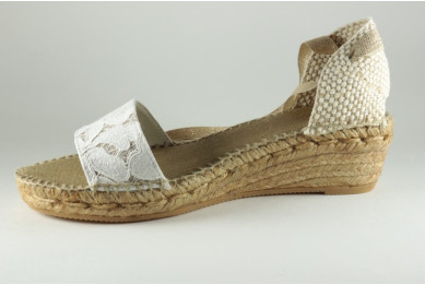 Espadrille femme dentelle à lacet