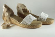 Espadrille femme dentelle à lacet