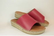 Espadrille en cuir façon mule avec talon plateforme