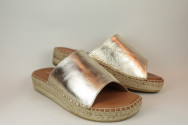 Espadrille en cuir façon mule avec talon plateforme