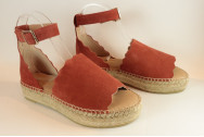 Espadrille nu-pieds vagues avec talon compensé