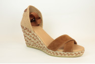 Espadrille avec bride croisée et talon tressé coloré