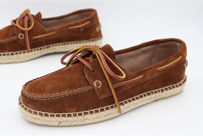 Espadrille homme bateau marron chocolat