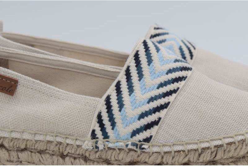 Espadrille mocassin plateforme écru