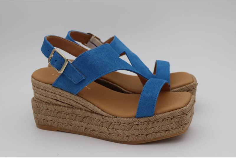 Espadrille compensée originale bleu