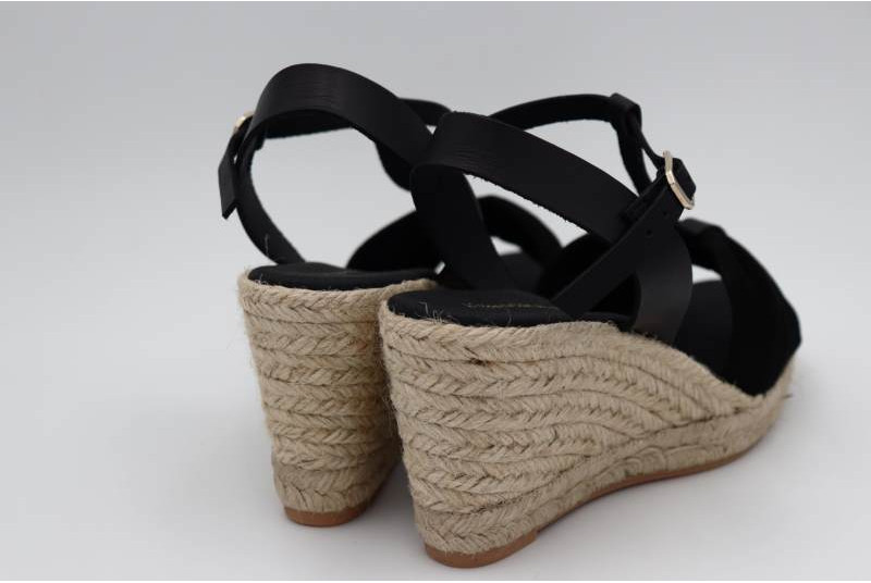 Espadrille femme compensée chic Salomé Noir