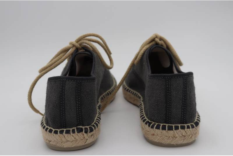 Espadrille à lacet "Derby" en coton recyclé gris