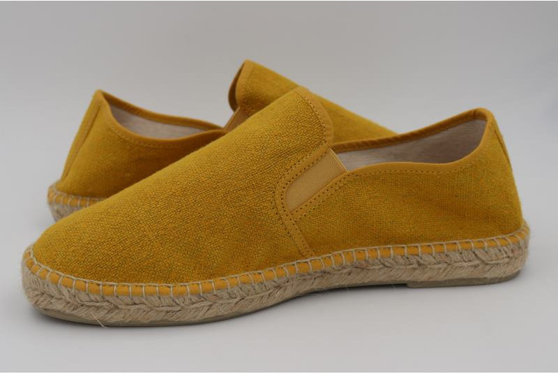 Espadrille Sans Gène en coton recyclé jaune moutarde