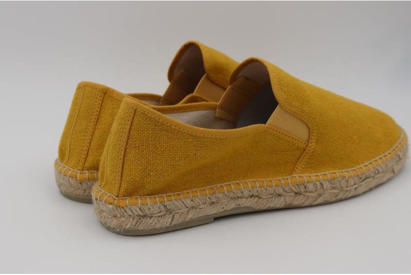 Espadrille Sans Gène en coton recyclé jaune moutarde