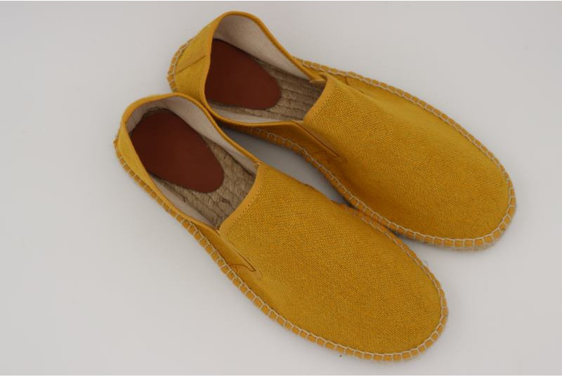 Espadrille Sans Gène en coton recyclé jaune moutarde