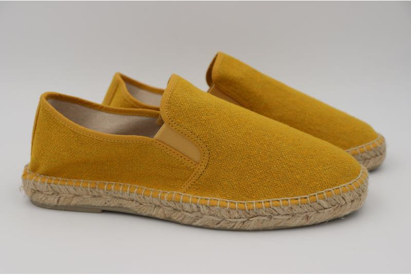 Espadrille Sans Gène en coton recyclé jaune moutarde