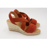 Espadrille sandale terracotta à élastique croisée